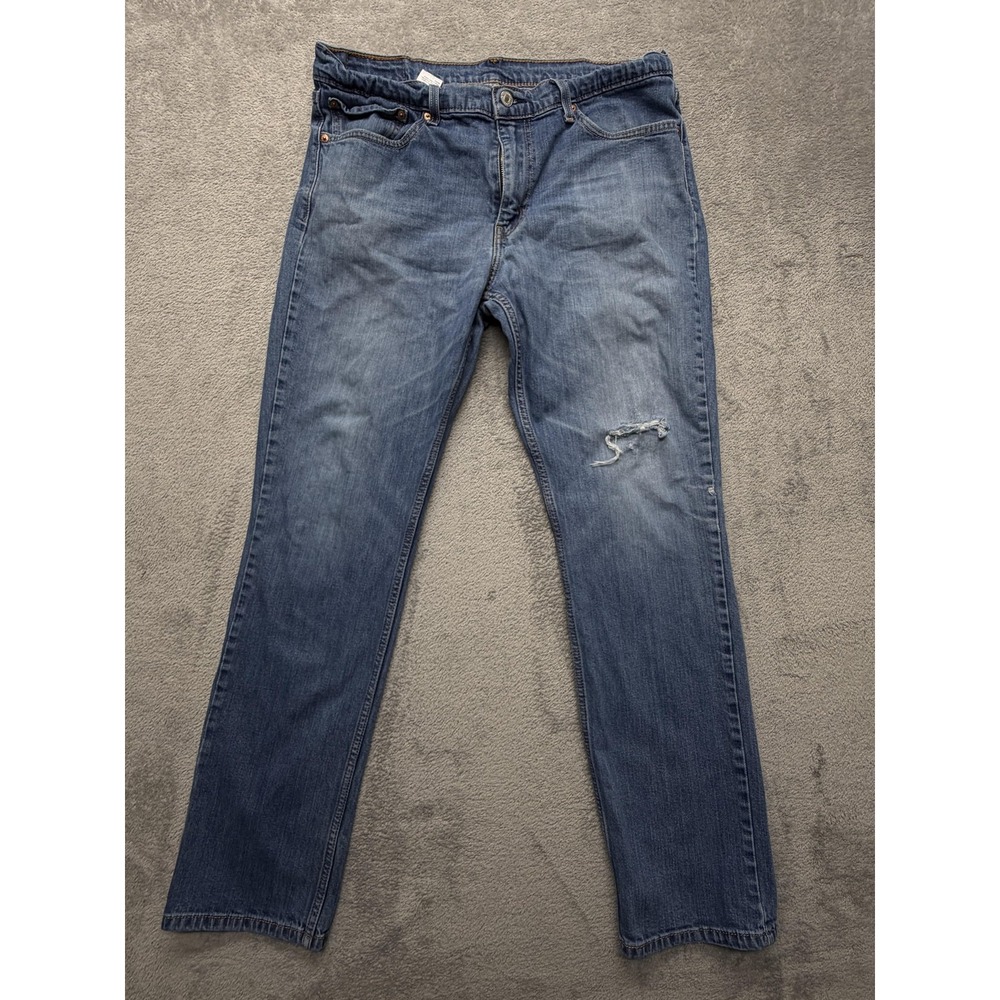 Levis Jeans Mens Measured 36x31 Blue Denim Straight Stretch Medium Wash Classic